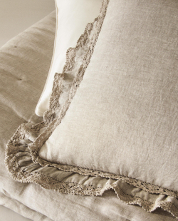 Zara Home наволочка декоративная из льна, светло-бежевый, 50x50 см