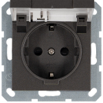 Розетка SCHUKO© с крышкой и защитными шторками 16A 250V~ 2P+T, цвет Мокко