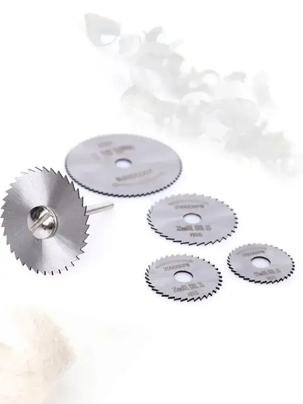 Набор отрезных дисков для гравера, насадка круг, 5 дисков и 1 адаптер