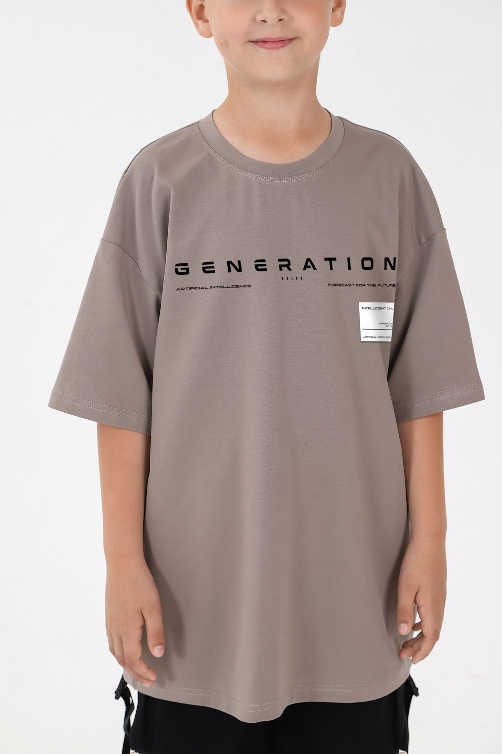 Фуфайка (футболка) для мальчика Леон-1 Виотекс СЕРО-БЕЖЕВЫЙ