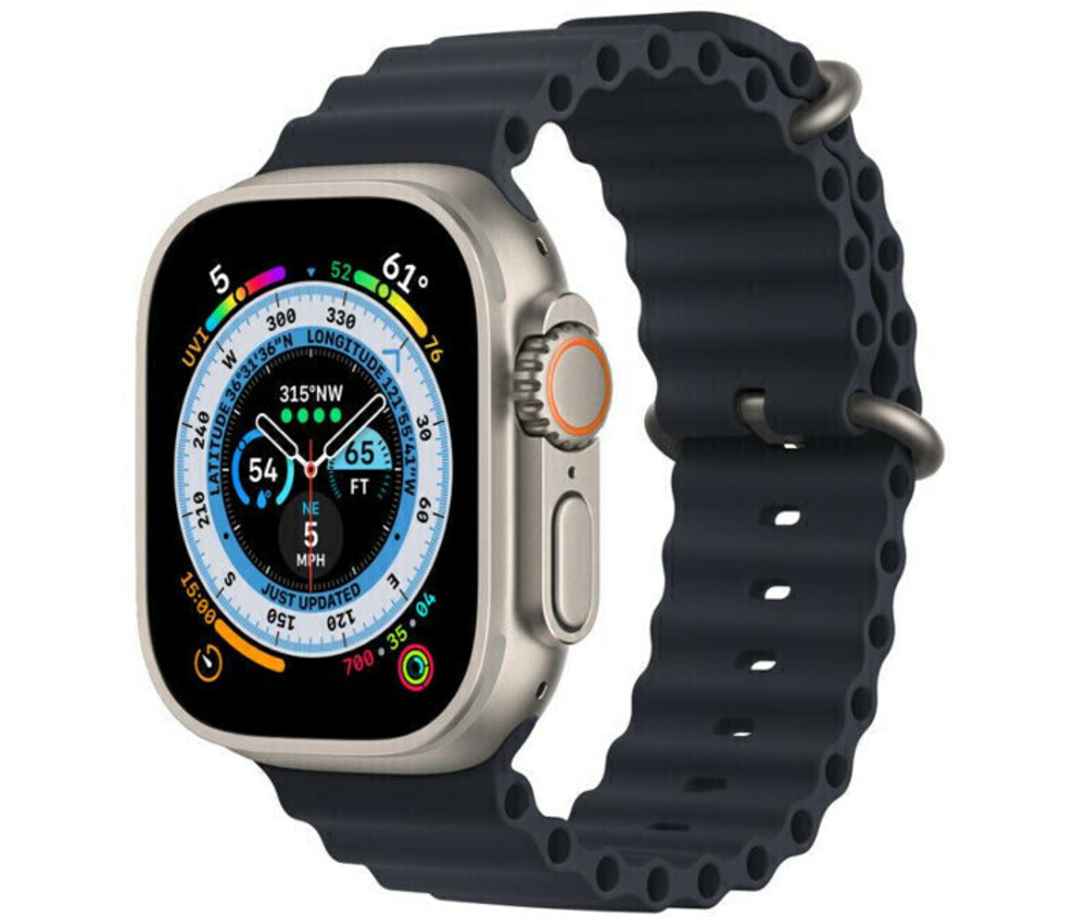 Умные часы Apple Watch Ultra GPS + Cellular, 49mm Titanium Case with Midnight Ocean Band