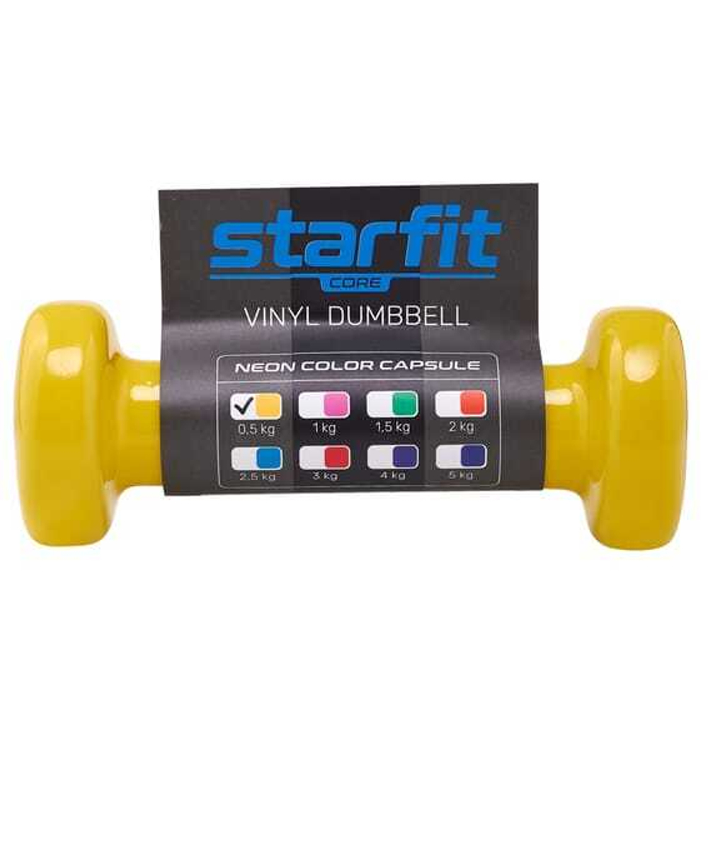 Гантель виниловая STARFIT DB-101 500 гр желтый