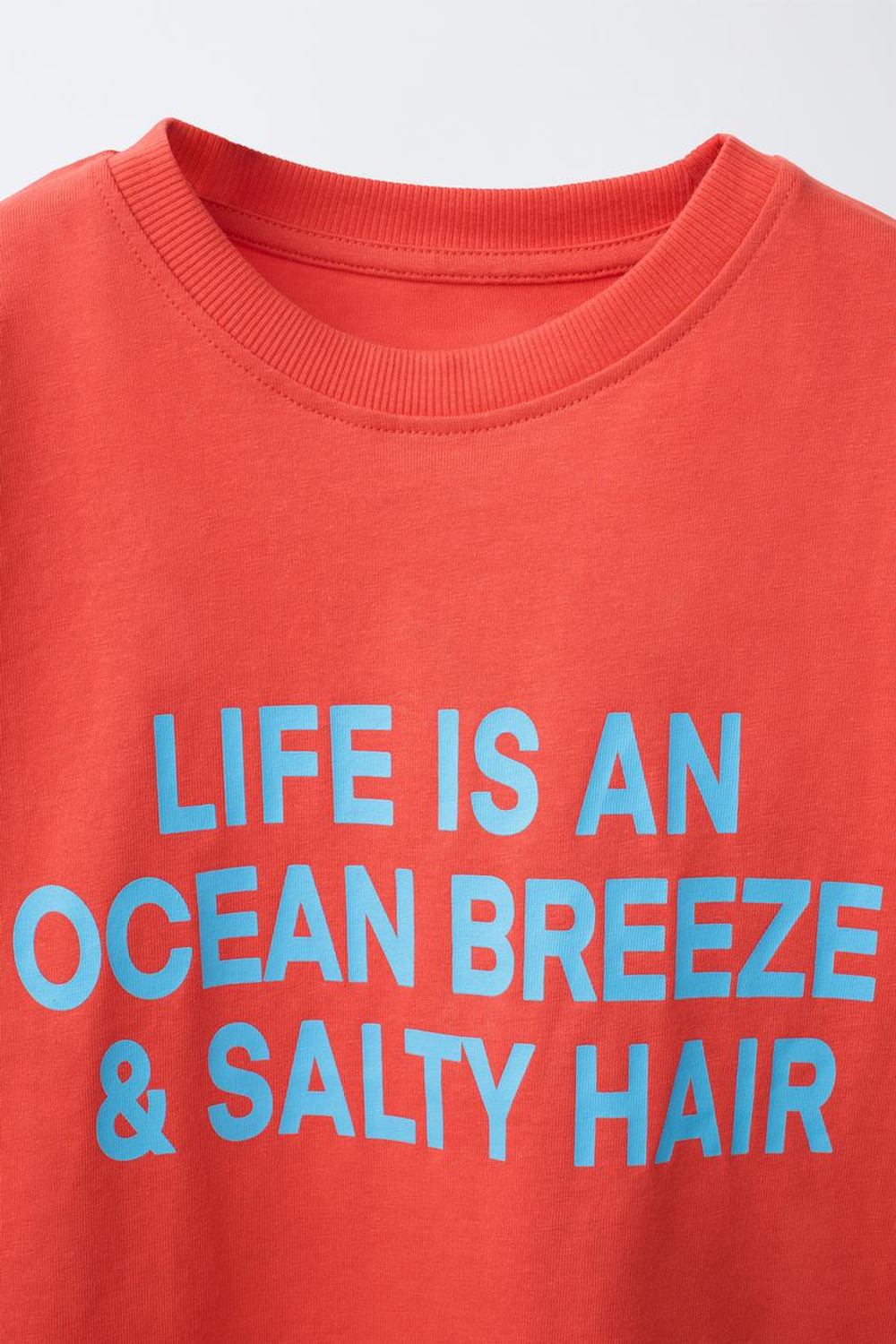 ZARA ФУТБОЛКА С НАДПИСЬЮ, КРАСНЫЙ