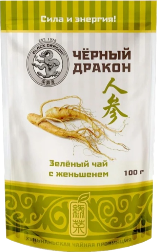 Чай зеленый Black dragon с женьшенем 100 г