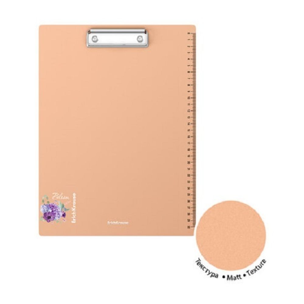 Планшет с зажимом ErichKrause Matt Pastel, шкала,  ПВХ, ассорти, 1  шт.