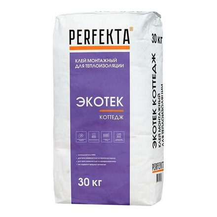 Perfekta - Клей монтажный для теплоизоляции Экотек Коттедж, 30 кг