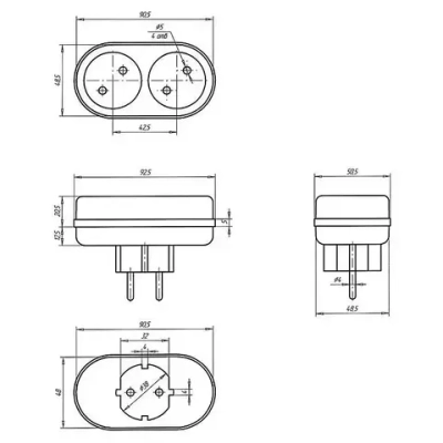 Двойник Toker 2T 10A белый