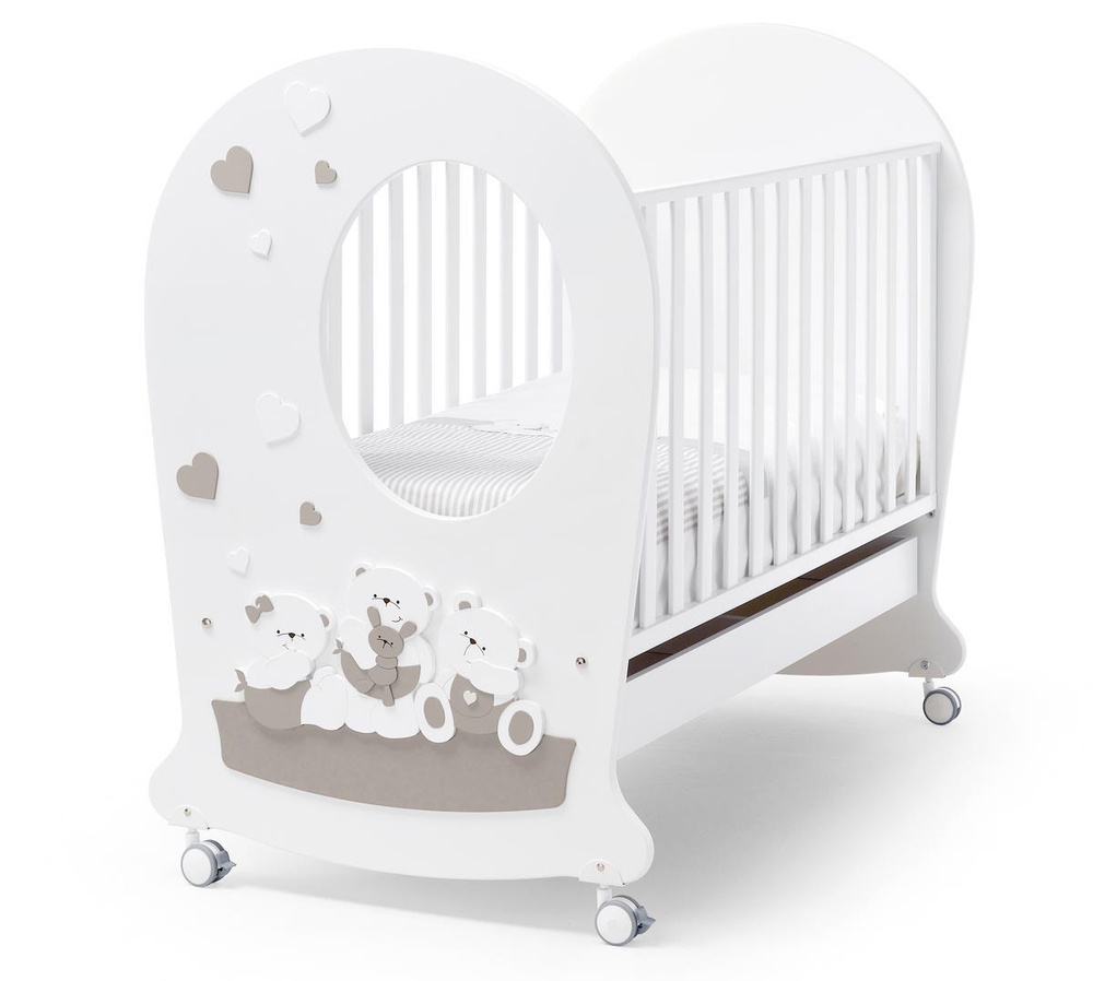 Детская кровать Erbesi Mirtillone с окном белый/песочный