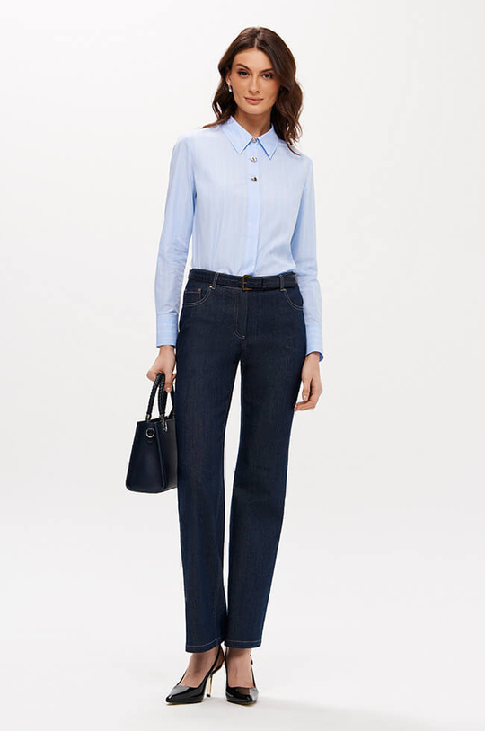 23355 Блузка женская (голубой полоска)