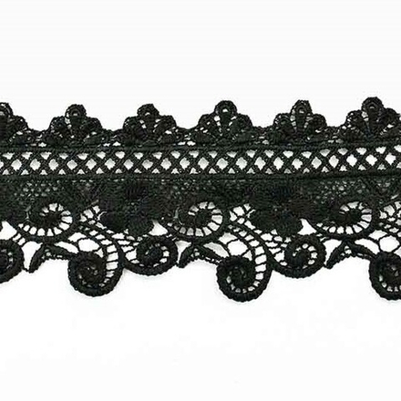 3AR821 Кружево матовое гипюр 7,5см*9,14м (214 т.серый)