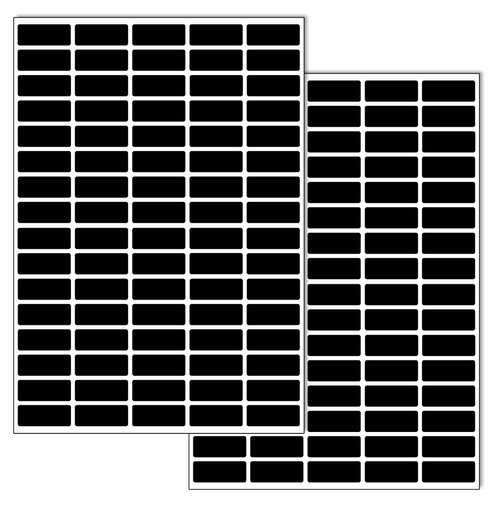 Черные виниловые наклейки для маркировки Policomprint М8, 25х10 мм. 160 шт. Глянец.