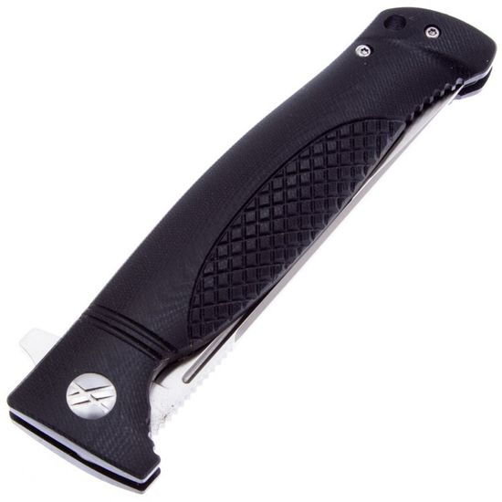 Складной нож Reptilian Джага-02 черный c клинком из стали D2, рукоять G10