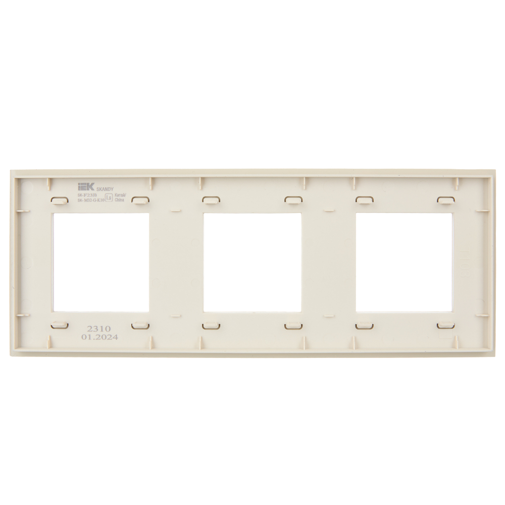SKANDY Рамка 3-местная SK-F23B стекло беж. IEK