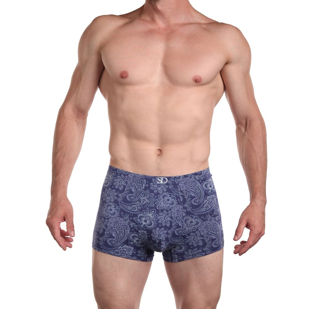 Мужские трусы боксеры темно-синие с принтом Sergio Dallini 2942-5
