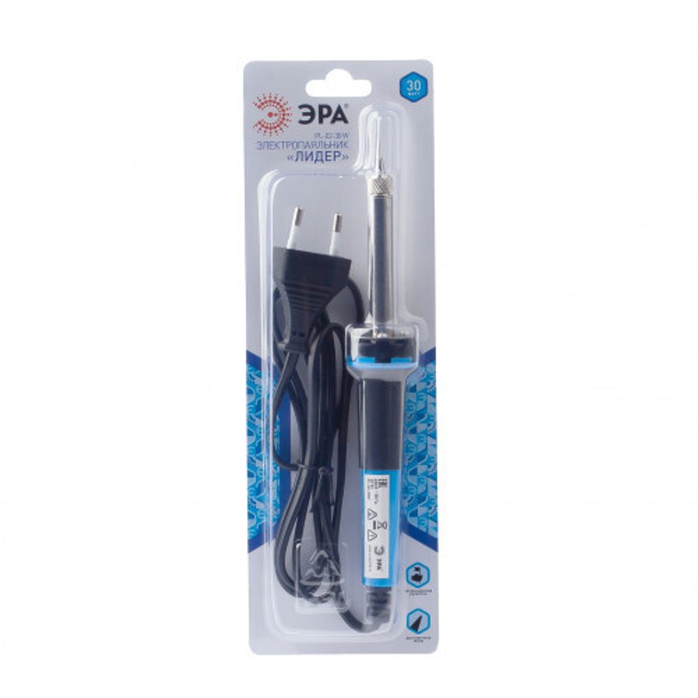 Паяльник ЭРА Лидер с 2-компонентной рукояткой, жало Long life 230 В 30 Вт