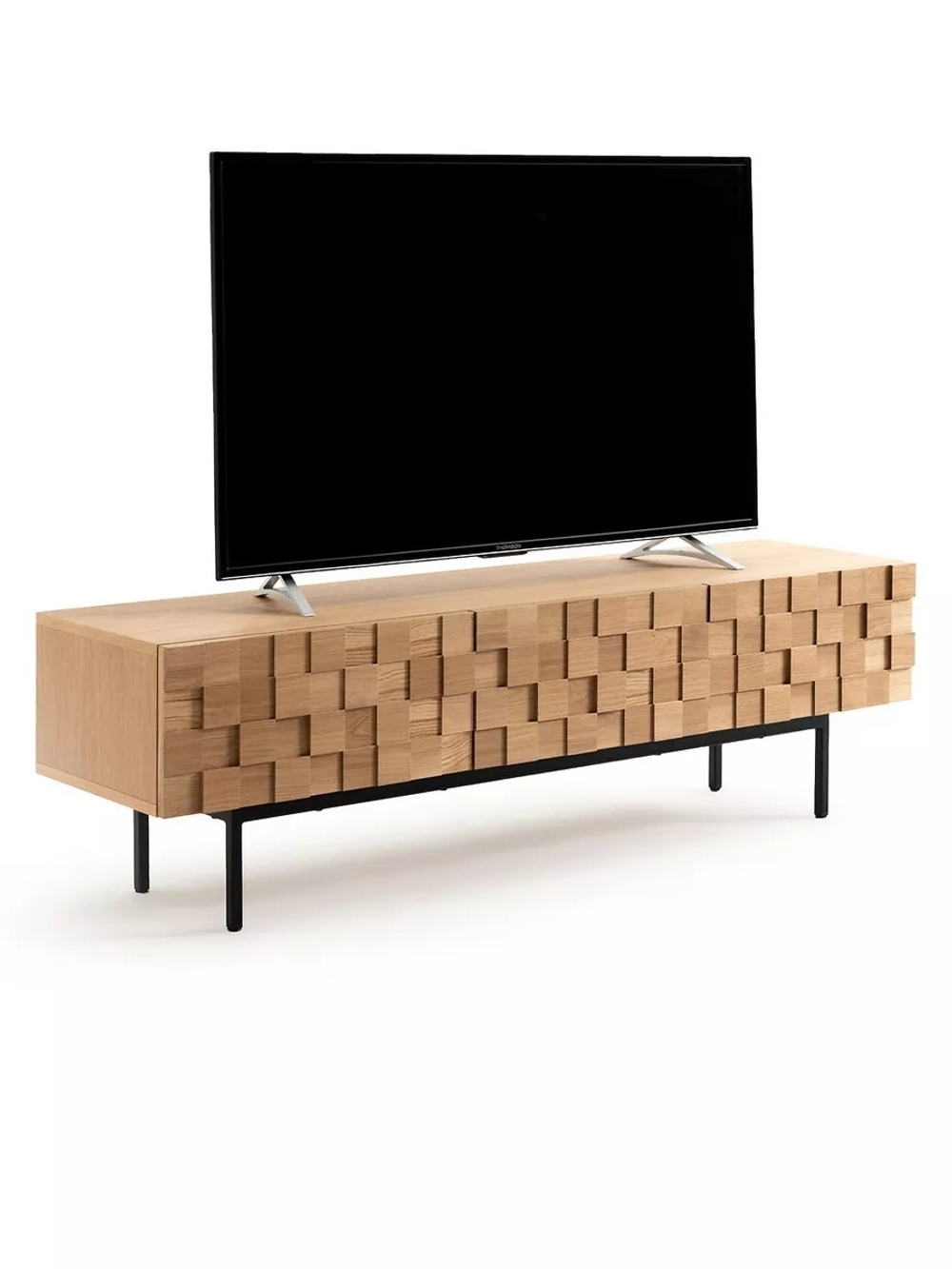 Тумба под телевизор напольная Лоред 160 см дуб, металл, ДСП