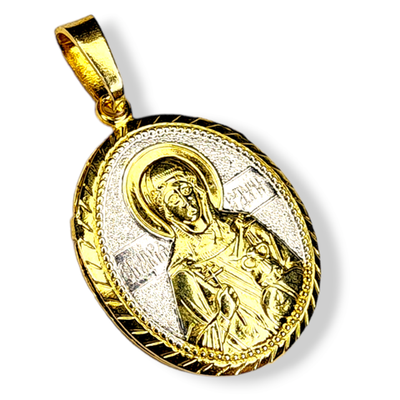 Нательная именная икона святая Мария с позолотой