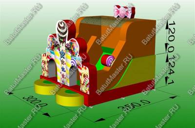 Надувная горка "Сладкий замок 2"