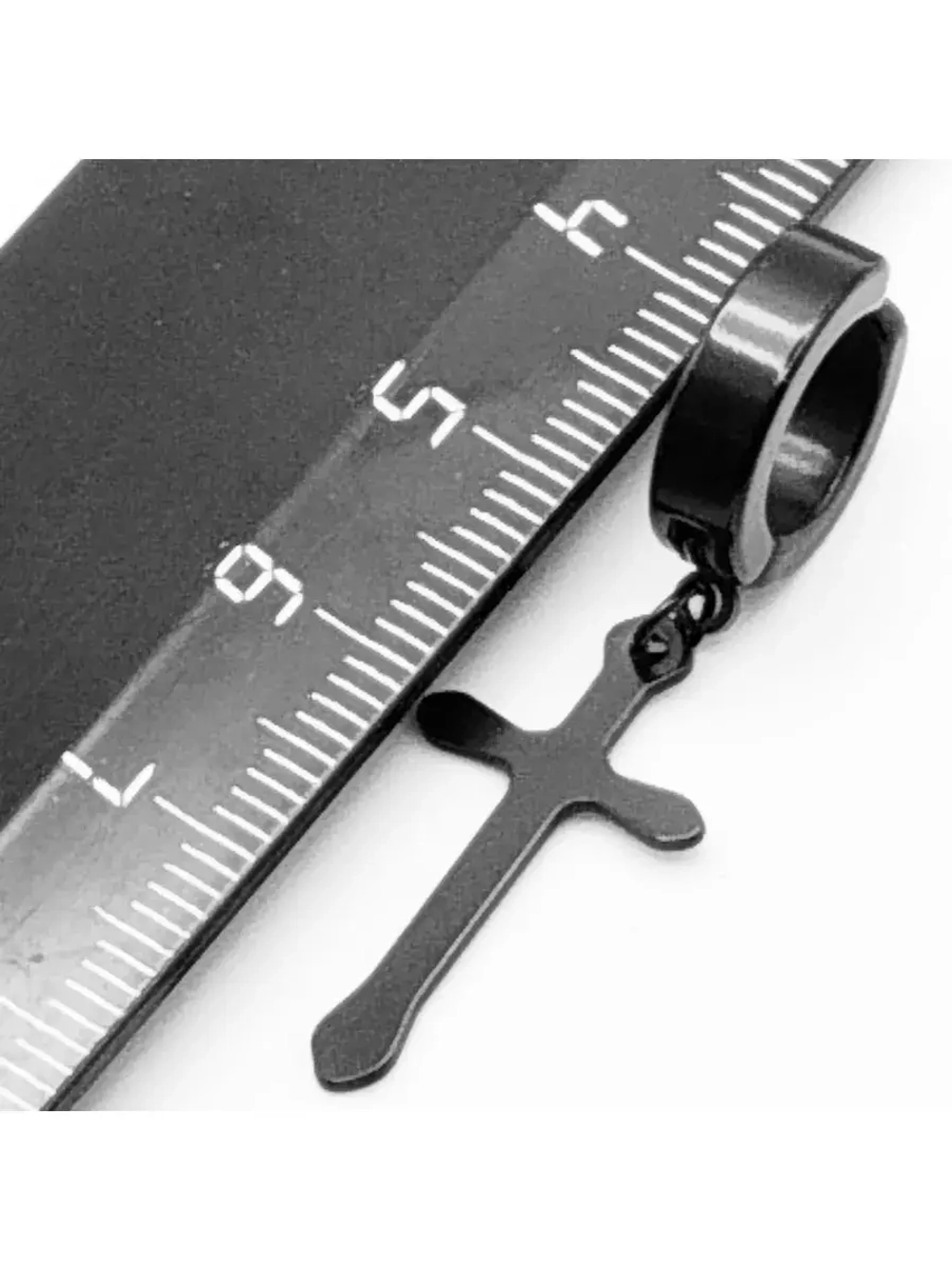 Клипса "Чёрный крест" без прокола.