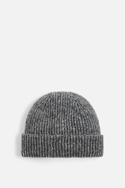 ZARA ШАПКА ИЗ РЕЛЬЕФНОЙ ПРЯЖИ, СЕРЫЙ