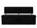 Диван кухонный прямой Стоун, Черный, Велюр, 107243