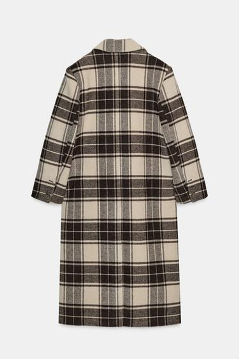 ЭКСТРА ДЛИННЫЙ ШЕРСТЯНОЙ ПАЛЬТО С КЛЕТКОЙ - ZARA