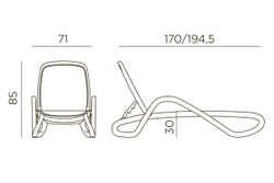 Шезлонг Nardi Alfa с подлокотниками, бело-белый