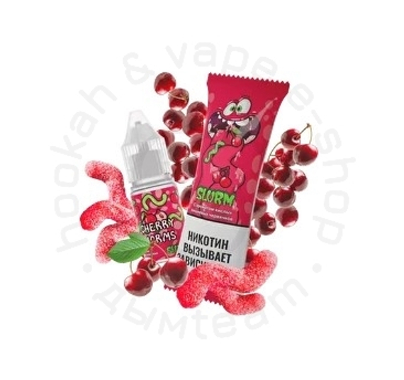 Жидкость Slurm (Слёрм) с ароматом &quot;Cherry Worms&quot; (Кислые Вишневые Червячки), 10мл, 15мг