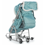 Санки-коляска "Ника детям 7-5" мятный с шишкой (серый каркас)