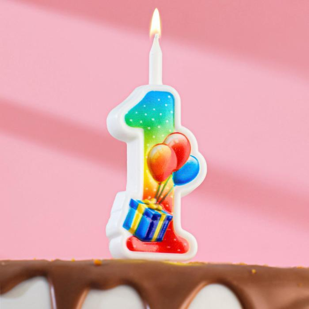 Свеча для торта цифра "Подарок"