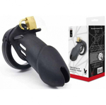 Насадка пояс верности мужская с замочком Power силикон черный