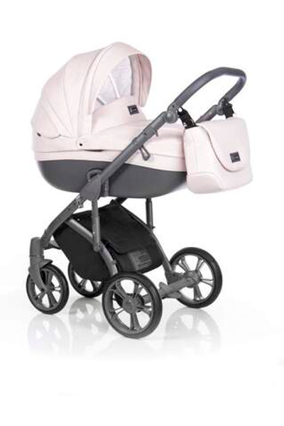 Детская коляска Roan Bass Soft 3 в 1 New 2019 эко-кожа (Розовый) Romantic Pink