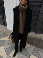 Манишка из эко-меха удлиненная светло-коричневая