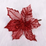 Украшение новогоднее «Пуансеттия-Вуаль» 15 см, Красный