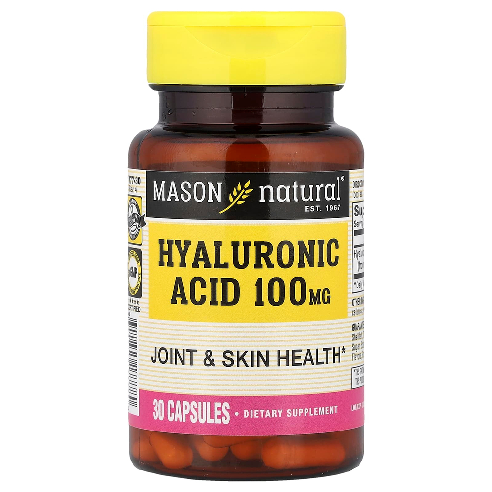Mason Natural, Гиалуроновая кислота, 100 мг, 30 капсул