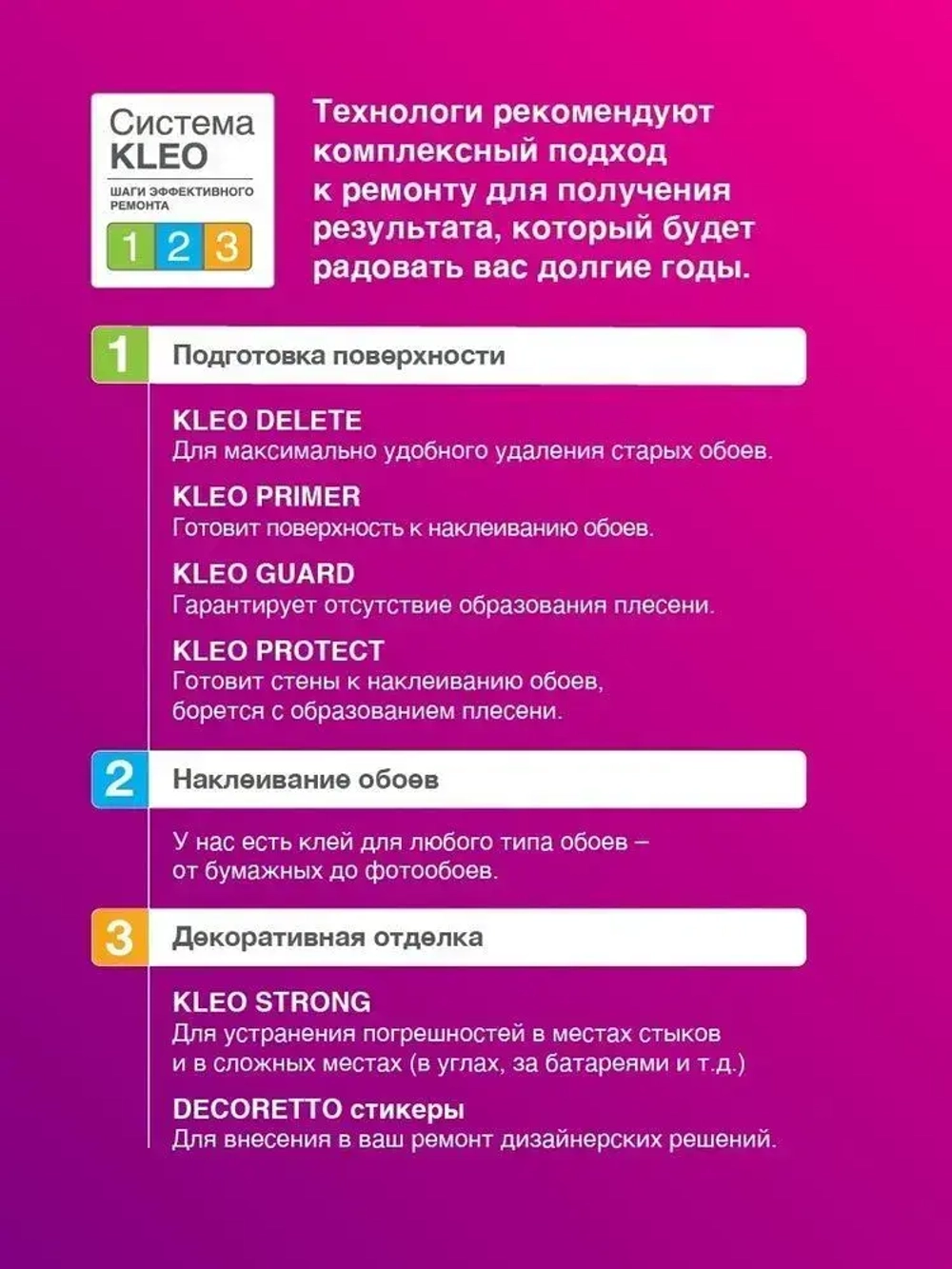 KLEO EXTRA клей для обоев на 35 кв.м, обойный клей для виниловых, бумажных, флизелиновых обоев на основе малярного флизелина, сыпучий 240 гр