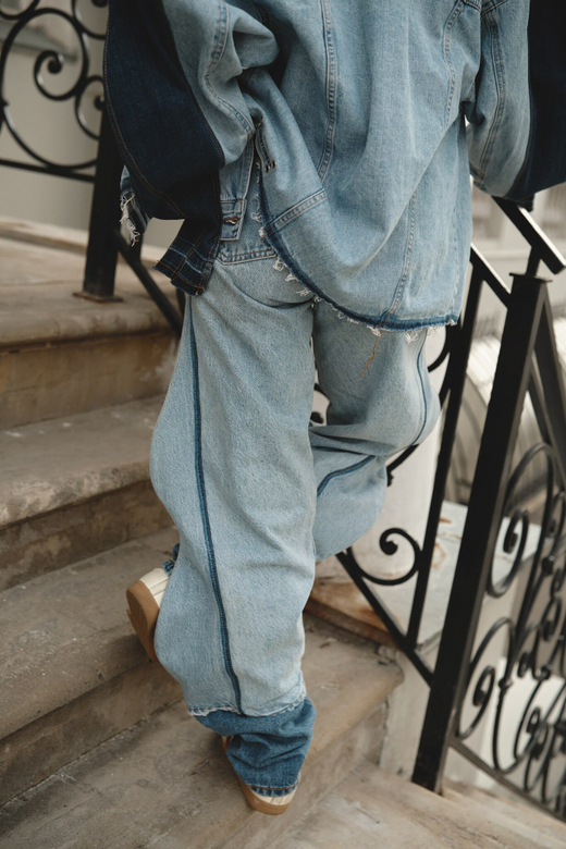 Upcycling джинсы с воланами