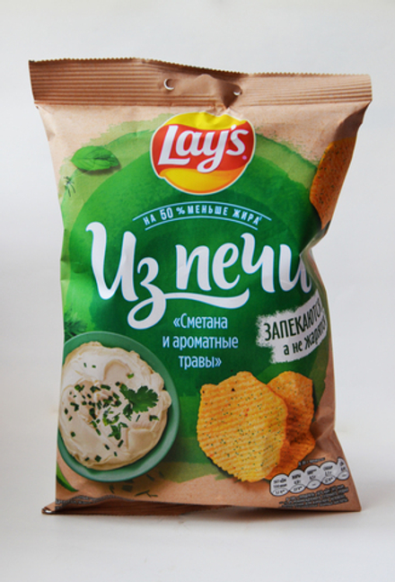Чипсы Lay's Из печи Сметана и ароматные травы, 85 грамм