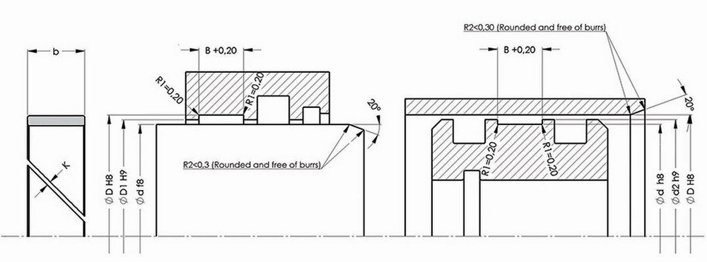 A255-115/2 Опорно-направляющее кольцо из полиэфирной смолы  115-120-20