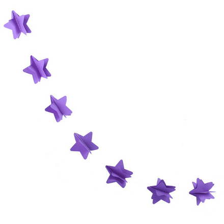 Гирлянда на нитях "Звезды", Темно-сиреневый, 5,5 см*2,2 м