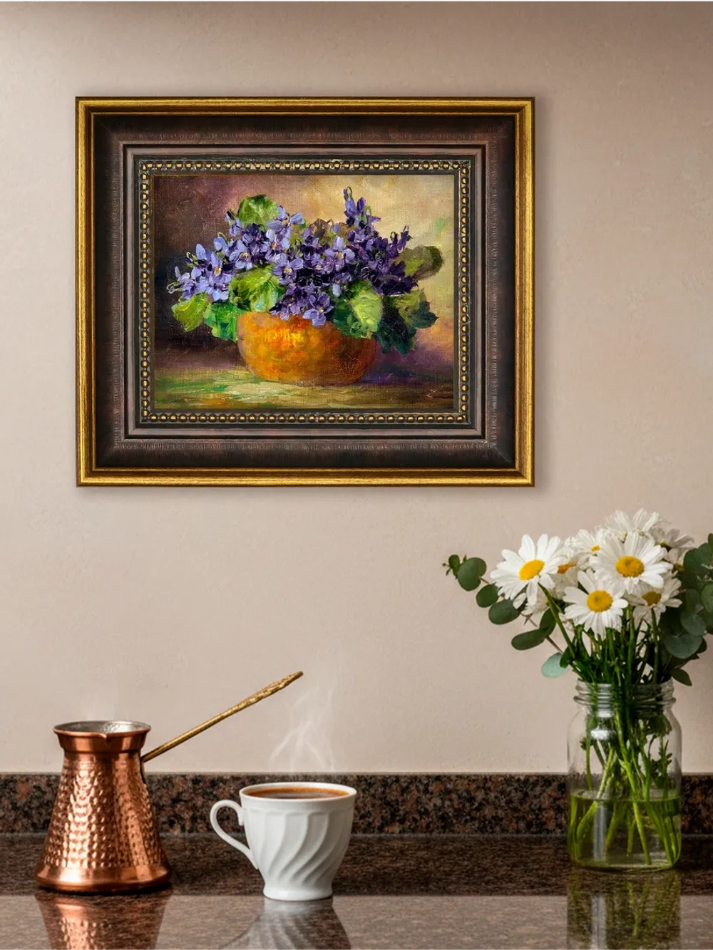 Картина настенная интерьерная в багетной раме 18*21 см