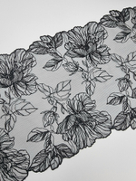 Вышивка на сетке чёрная К783