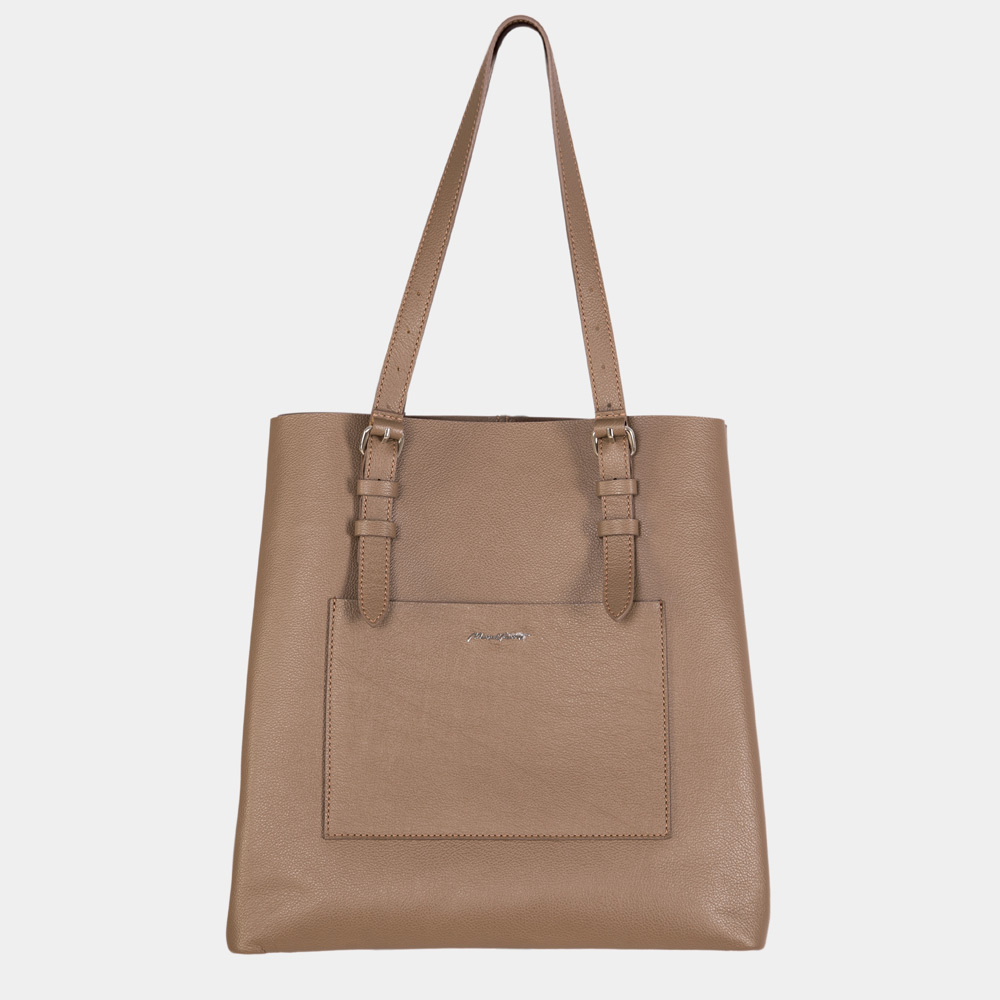 Сумка Shopper Vintage из кожи теленка, цвета кофе