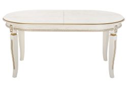 Деревянный стол Aviano 160(205)х100х76 молочный с патиной