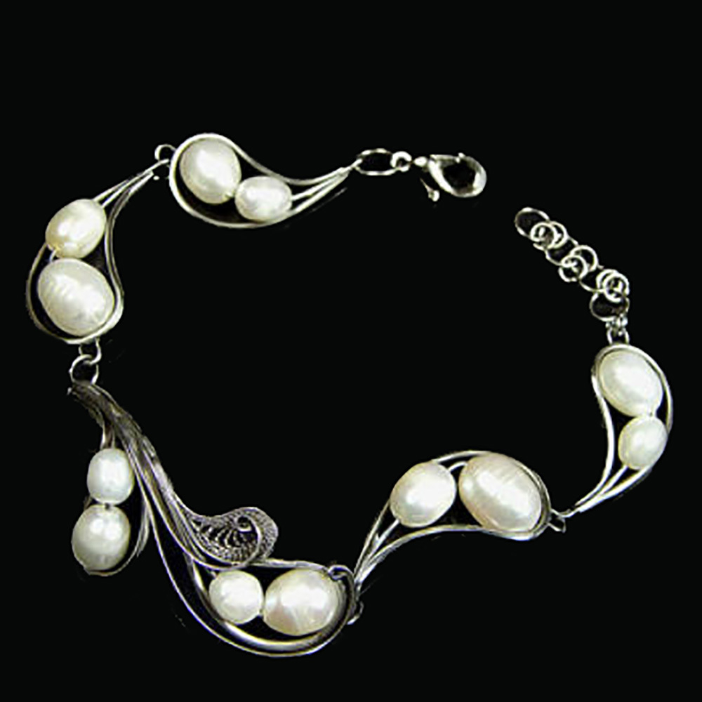 Браслет "Росток" жемчуг, скань асс.