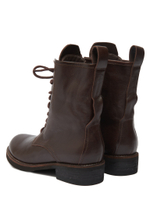 Женские кожаные шоколадные ботинки на шнуровке