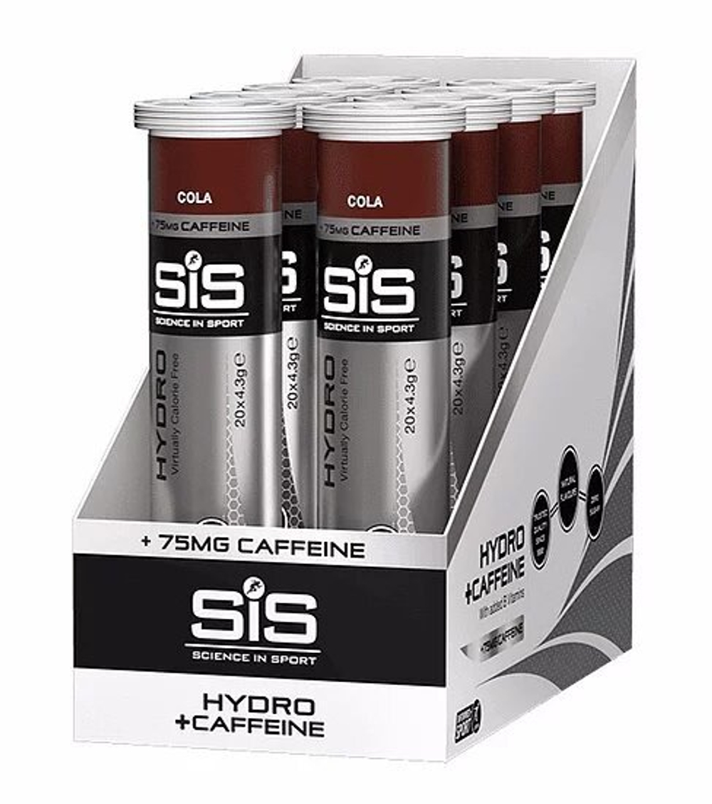 Электролит с кофеином SiS Hydro Electrolyte + Caffeine - Упаковка 8х20 Кола