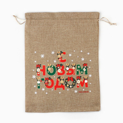 Мешочек подарочный новогодний с термонаклейкой 30х40 см