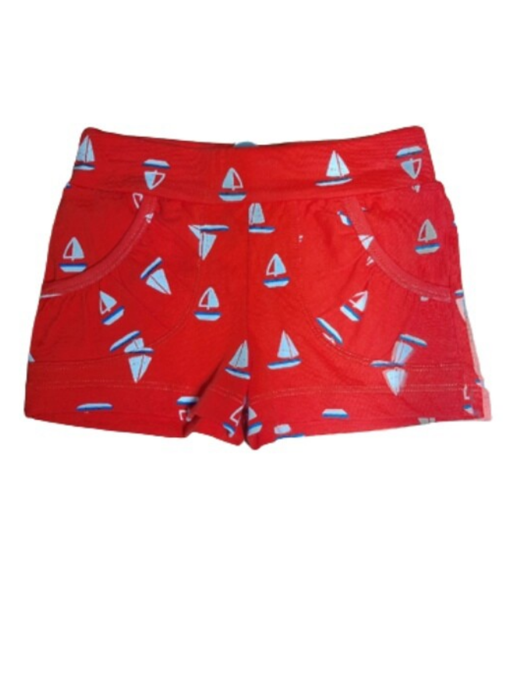 137704 ШОРТЫ ДЛЯ ДЕВОЧЕК кораблики на красном (56-104)