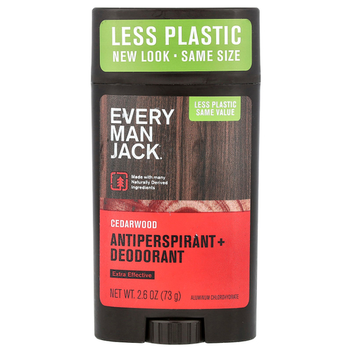 Every Man Jack, антиперспирант и дезодорант, кедр, 73 г (2,6 унции)
